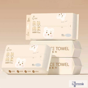 페이셜 클렌징 물티슈, 80개, 진주 질감, 200x180mm